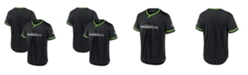 Fanatics Men's Black, Rave Green Seattle Sounders FC Ultimate Player Baseball Jersey